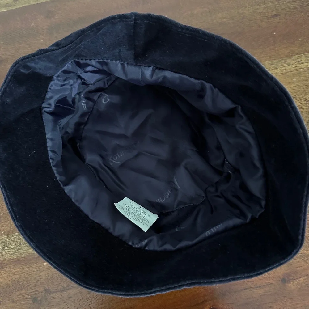Rothschild Coat Set Girls 3T Navy Blue Vintage Wool Velvet Cape Hat Embroidery - Picture 15 of 15